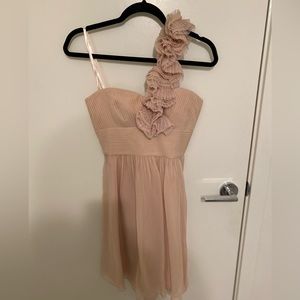 BCBGMAXAZRIA silk light pink asymmetrical dress